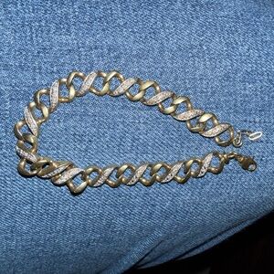 Elegant Gold Tone and Silver Bracelet